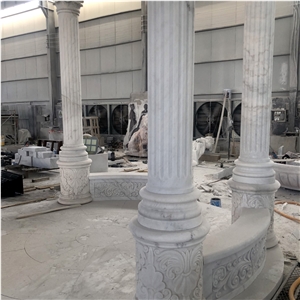White Marble Roman Column Garden Gazebo