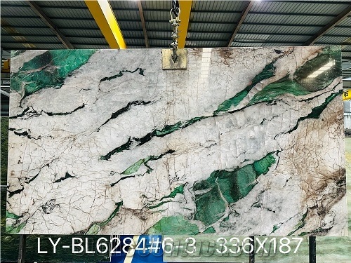 Nature Veins And Crystal Royal Green Quartzite For Decor