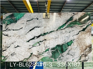 Nature Veins And Crystal Royal Green Quartzite For Decor