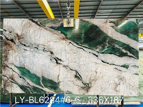 Nature Veins And Crystal Royal Green Quartzite For Decor