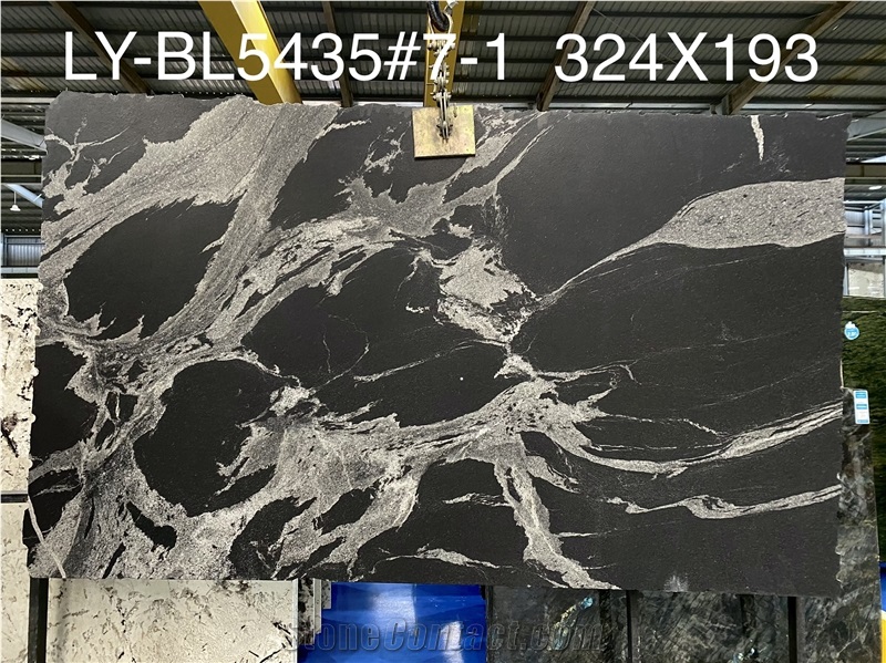 Polished Finish Black Fantasy Quartzite Slabs