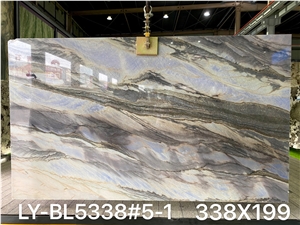 Polished Finish Ocean Blue Quartzite Slab