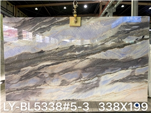 Polished Finish Ocean Blue Quartzite Slab