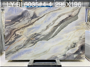 Polished Finish Ocean Blue Quartzite Slab