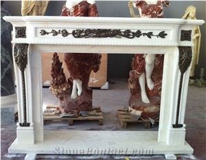 Marble With Cast Bronze/Brass Fireplace Mantels