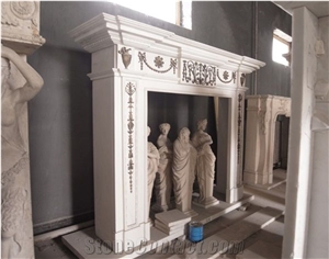Marble With Cast Bronze/Brass Fireplace Mantels