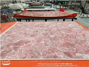 2Cm Pink Crystal Quartz Semiprecious Slabs