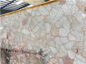 5Mm Pink Crystal Quartz Slab,Semiprecious Slabs