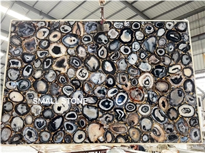 Agate Black Diamond Semiprecious Stone