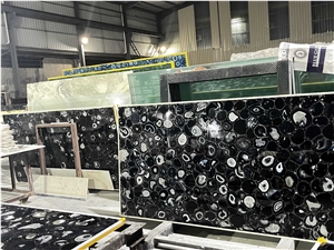 Black Agate Semiprecious Stone