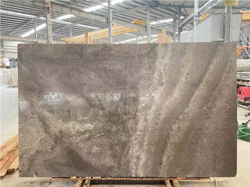 Iran Silver Travertine Slabs  Cross-Cut Honed