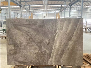 Iran Silver Travertine Slabs  Cross-Cut Honed
