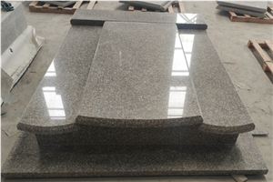 China Pink Granite Tombstone，G664 Granite Monument