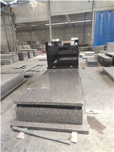 China Pink Granite Tombstone，G664 Granite Monument