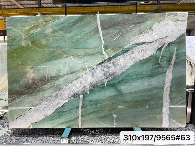 Patek Philippe Green Crystal Quartzite Slabs For Wall Decor