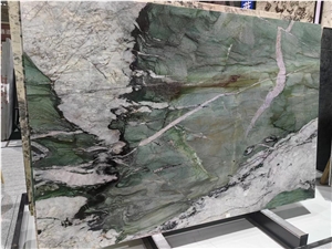 Patek Philippe Green Crystal Quartzite Slabs For Wall Decor