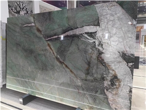 Patek Philippe Green Crystal Quartzite Slabs For Wall Decor