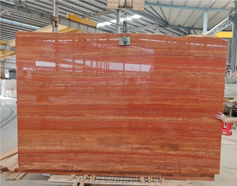 Red Travertine Slabs