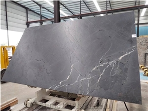 Negresco Black Quartzite Slab Leathered Finish