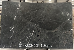 Negresco Black Quartzite Slab Leathered Finish