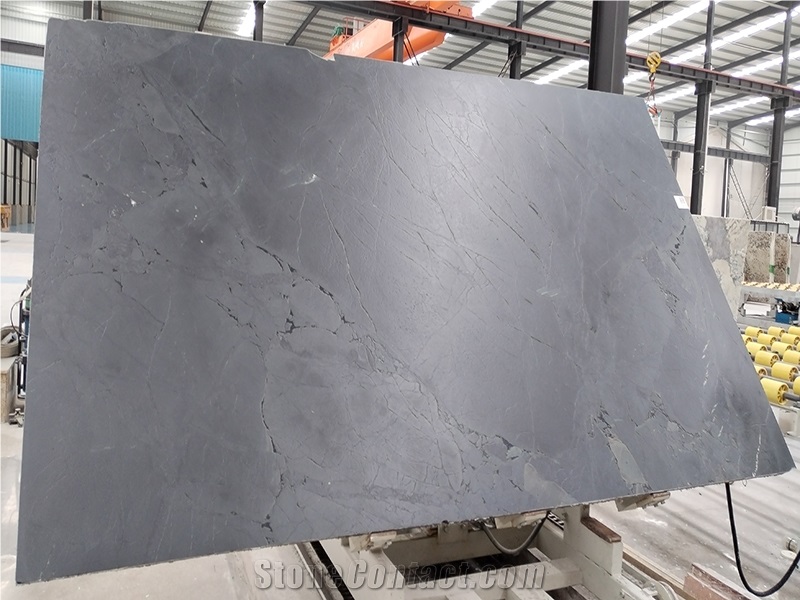 Negresco Black Quartzite Slab Leathered Finish