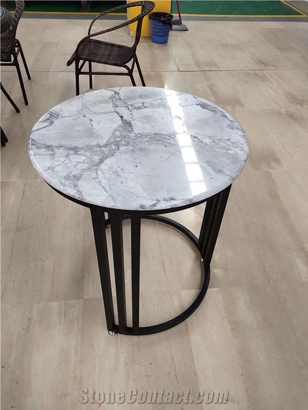 Super White Quartzite Round Table Top