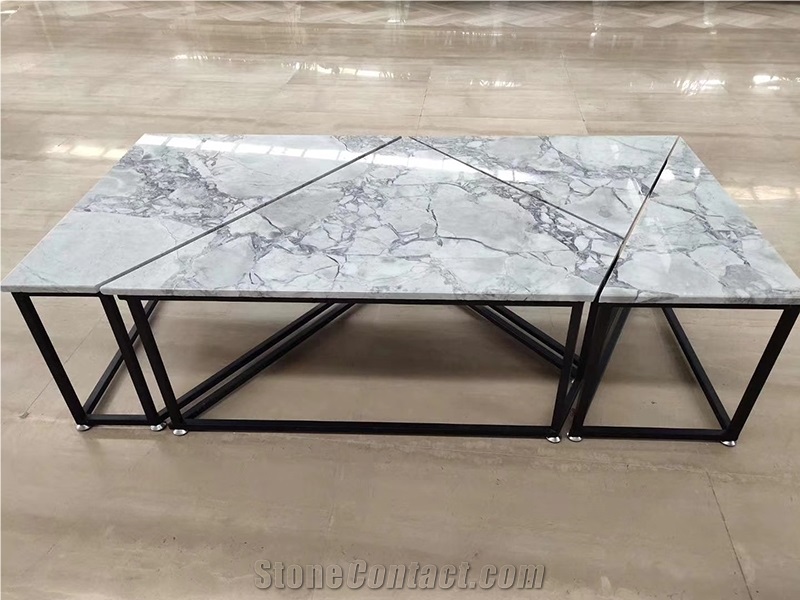 Super White Quartzite Table Tops Polished Finish