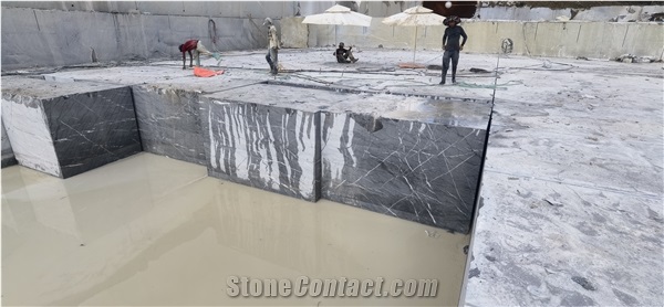 Modern Grey Stone Blocks, Cambodia Lux Ash Marble Blocks