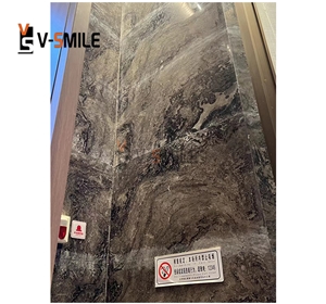 Moon Valley Black Wave Grey Marble Slab