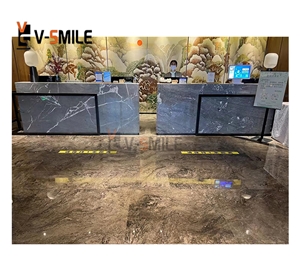 Moon Valley Black Wave Grey Marble Slab