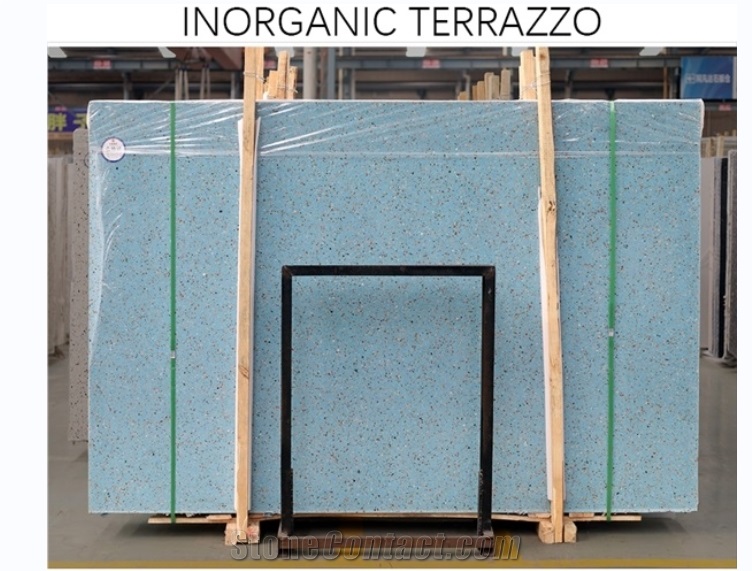 Optimustone Blue Terrazzo Wall Floor,Regenereted Stone Slab