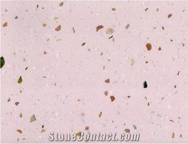 Optimustone Rosa Pink Precast Terrazzo Slabs,Rosa Floor Tile