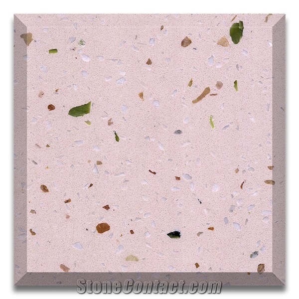Optimustone Rosa Pink Precast Terrazzo Slabs,Rosa Floor Tile