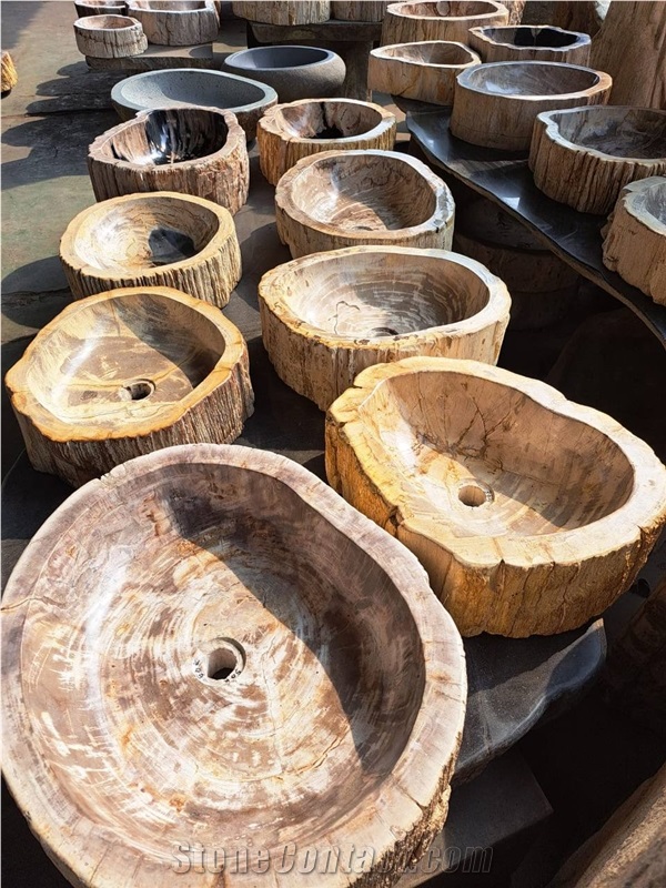 Wash Basins In Petrified Wood Indonesia