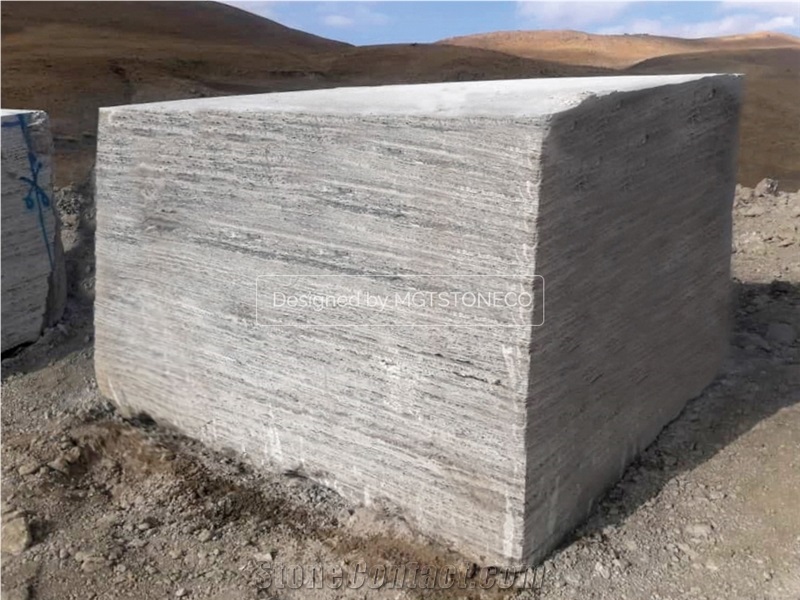 Marjan Silver Travertine Blocks