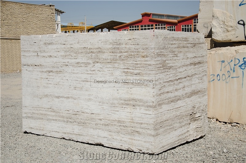 Marjan Silver Travertine Blocks