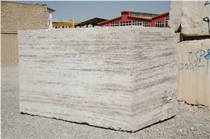 Marjan Silver Travertine Blocks