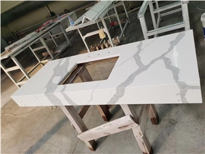 Nano Fishbelly White Quartz Bathroom Countertop,Vanity Tops