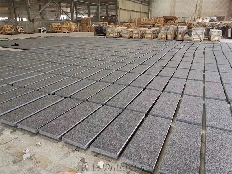 Londra Black G654 Granite Flamed Brushed Thick Slabs