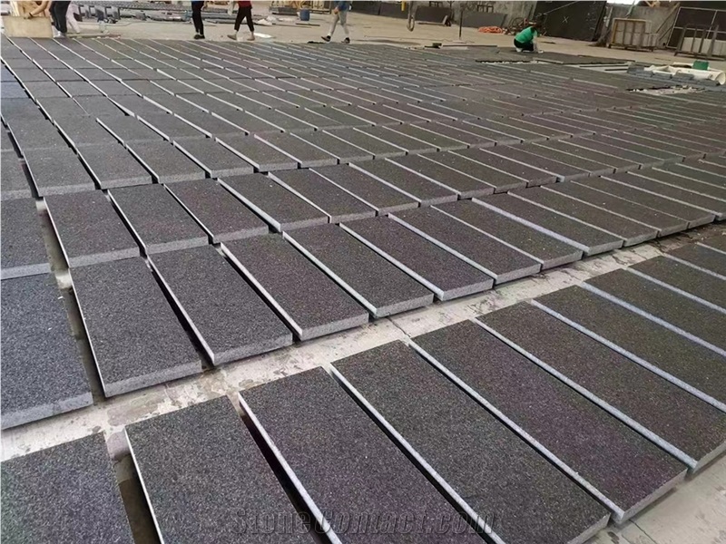 Londra Black G654 Granite Flamed Brushed Thick Slabs