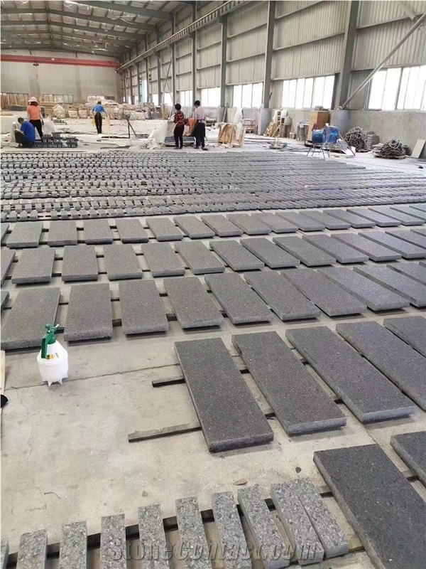 Londra Black G654 Granite Flamed Brushed Thick Slabs
