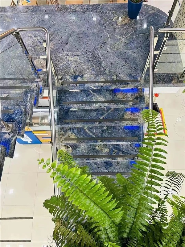 Natural Blue Azul Bahia Granite Stair, Step & Risers