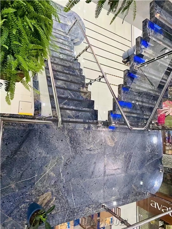 Natural Blue Azul Bahia Granite Stair, Step & Risers
