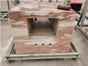 Norwegian Rose Marble Bathroom Countertop,Prefab Vanity Tops