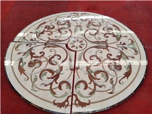 Round Medallions, Marble Waterjet Pattern