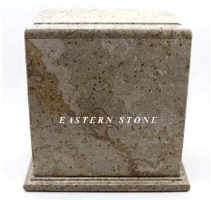 Veronio Beige Marble Cremation Urn Jars