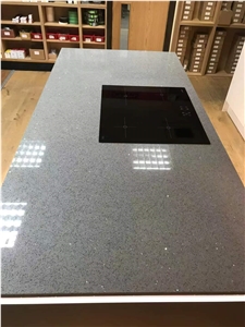 Sparkle Grey Crystal Quartz Slab