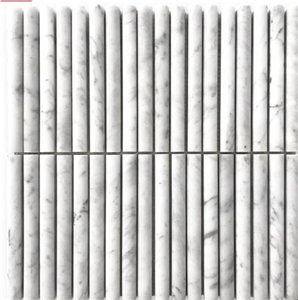 Carrara Honed Flute Mosaic  Tiles