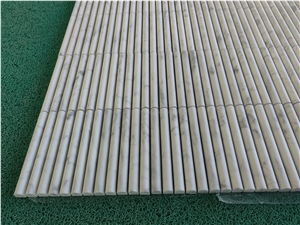 Carrara Honed Flute Mosaic  Tiles