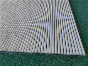 Carrara Honed Flute Mosaic  Tiles